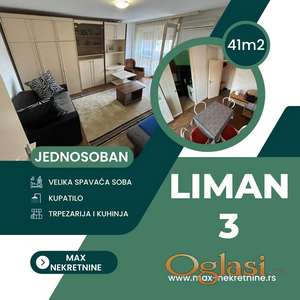 Svetao jednosoban stan-Liman 3!